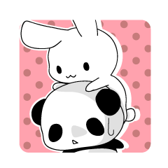 うさぎとパンダ
