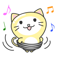 キラッと光る電球猫のミー