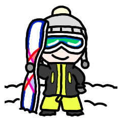 雪山スノボ!パウダーですよ