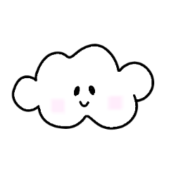 ふわふわ雲のスタンプ。