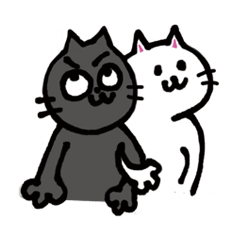 黒ねこももと白ねこみるく