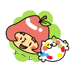 りんごのふじこ　と　ねこ