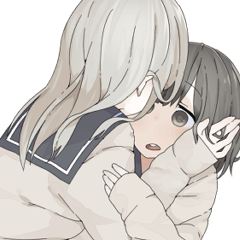 冬梨の女の子スタンプ。