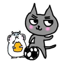 黒ネコダルとハムスターココ