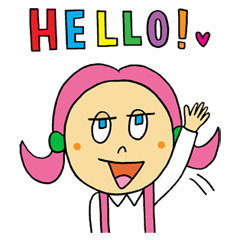 キティとジャックの英語スタンプ