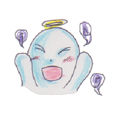 色鉛筆　手書き　オバケ