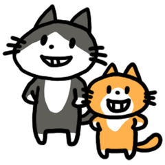 仲良し2匹の猫スタンプ