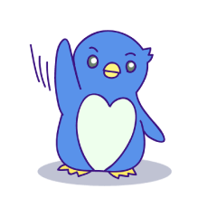 ペンギンのハートくんスタンプ