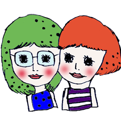 Two people a polka dot