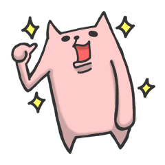 手の長いネコちゃんスタンプ