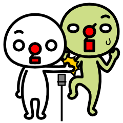 言い訳をする赤鼻で片眉毛なやつ