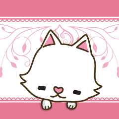 白にゃんこスタンプ