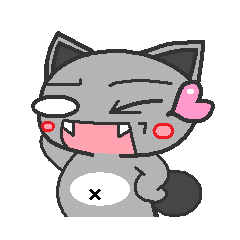 灰色にゃんこのスタンプ