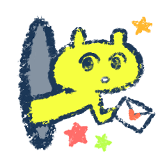 穴から顔を出すスタンプ