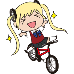 チャリ走公式スタンプ 「チャリ子」