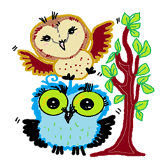 Funny owl family