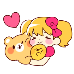 くまとひよこと女の子