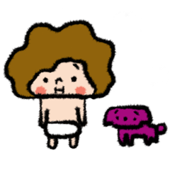 赤ちゃんと子犬