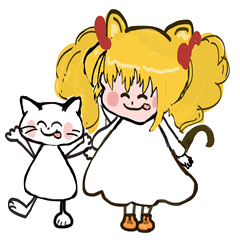 Cat and cat girl