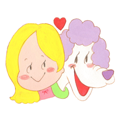 プードルと女の子。