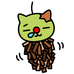 赤鼻で片眉毛なよもぎ猫
