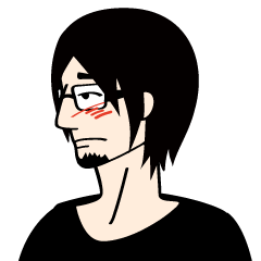 黒髪ヒゲ眼鏡系 細身男子