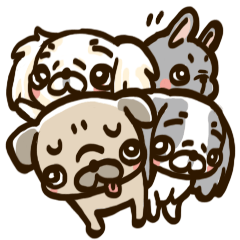 鼻ぺちゃワンのスタンプ