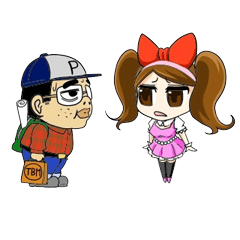 ヤサ男とミツ子のイラッとするスタンプ