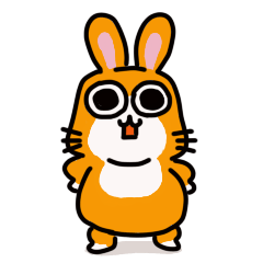 オレンジ色のうさぎ