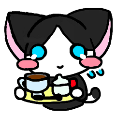 丁寧なご挨拶のスタンプ!黒猫執事がお届け