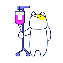 ねぼけたねこのスタンプ