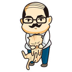 猫とバーコード親父