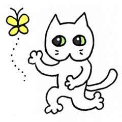 しろ猫ぼうたん