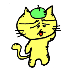 ネコ画伯のよふかしスタンプ