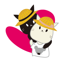 白い猫と黒い猫