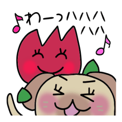 ポチコとチューリップ