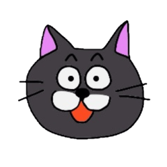 白黒にゃんこスタンプ