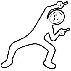 定型文で決めポーズ(白タイツ)