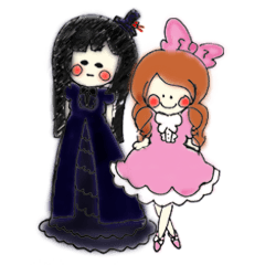 落書き風ゴス・ロリちゃん。