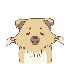 ゆるい雑種。もっさり顔わんこスタンプ