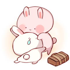 白うさとピンクうさぎ