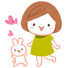 ゆるボブガール＆うさぎ