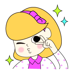 おちゃめな女子のスタンプ