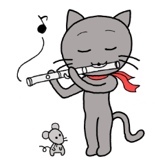 フルートにゃんこ