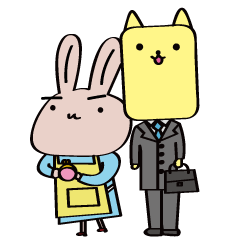 主婦ウサとオット犬