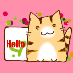 猫付きメッセージボード(英文ご挨拶)
