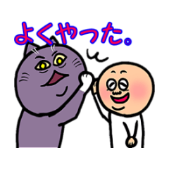 不機嫌猫とハゲあたま