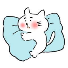 眉毛の太いしろねこスタンプ　２