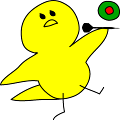 ひよこのロビンのお絵かきダーツスタンプ