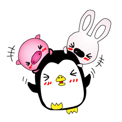 ぶたとうさぎとペンギン